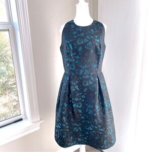 Marc Carmen Valvo A-line jacquard sleevless black dress size 10